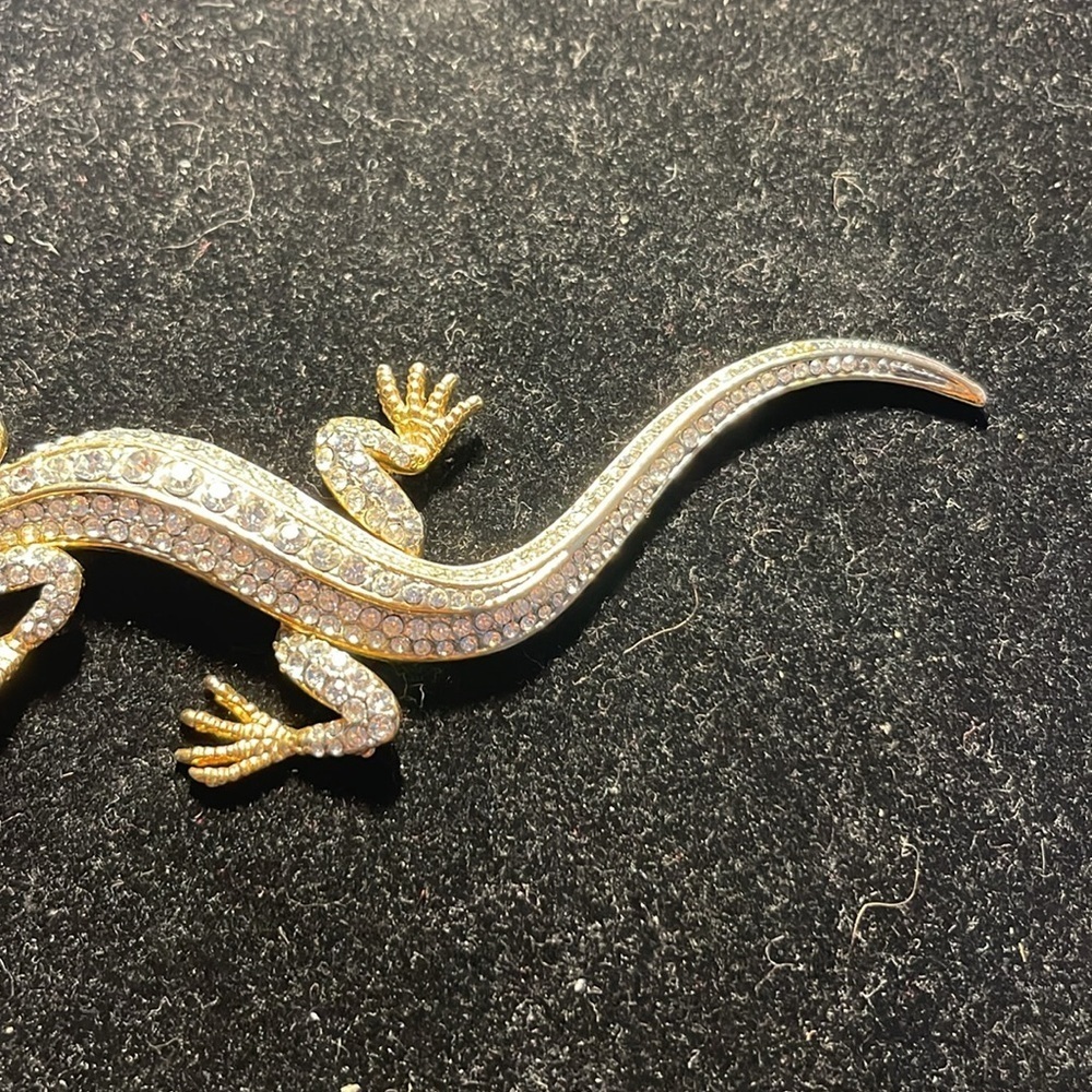 A & S Vntg Atwood & Sawyer Long Silver & Gold Tone Totally Bejeweled Brooch. MA - Picture 7 of 8